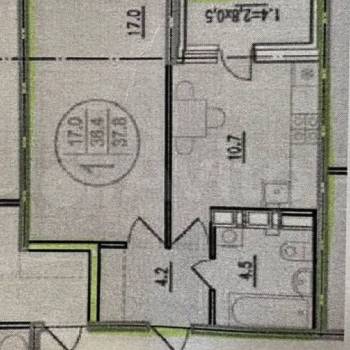 Продается 1-комнатная квартира, 36,7 м²