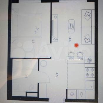 Продается 1-комнатная квартира, 38 м²