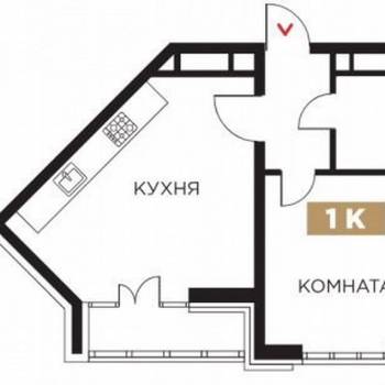 Продается 1-комнатная квартира, 41,4 м²