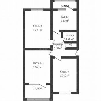 Продается 3-х комнатная квартира, 59,8 м²