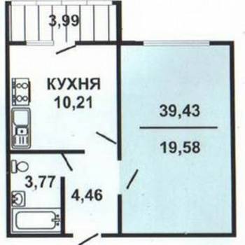 Продается 1-комнатная квартира, 40 м²