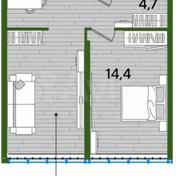 Продается 2-х комнатная квартира, 48,3 м²