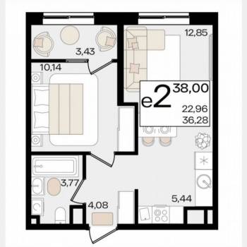 Продается 1-комнатная квартира, 38 м²