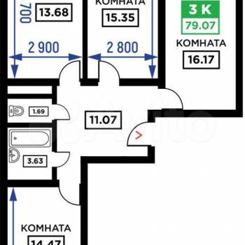 Продается 3-х комнатная квартира, 84,8 м²