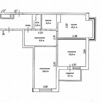 Продается 2-х комнатная квартира, 69 м²