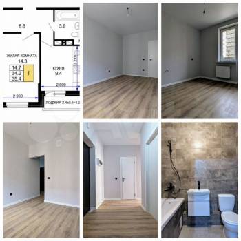 Продается 1-комнатная квартира, 35,4 м²