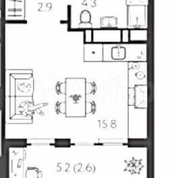 Продается 1-комнатная квартира, 25,2 м²