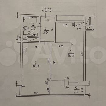 Продается 1-комнатная квартира, 45,1 м²