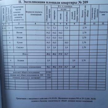 Продается 2-х комнатная квартира, 52,1 м²