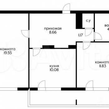 Продается 2-х комнатная квартира, 56,3 м²