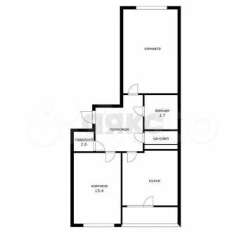 Продается 2-х комнатная квартира, 59,1 м²