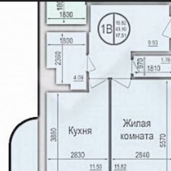 Продается 1-комнатная квартира, 43,1 м²