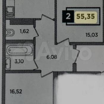 Сдается 2-х комнатная квартира, 56,4 м²
