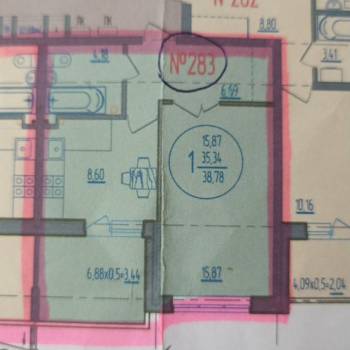 Продается 1-комнатная квартира, 38,8 м²