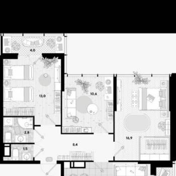 Продается Многокомнатная квартира, 73,4 м²