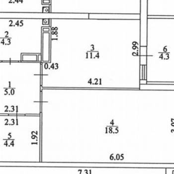 Продается 2-х комнатная квартира, 43,6 м²