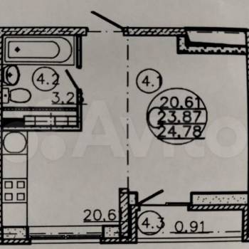 Продается 1-комнатная квартира, 25 м²