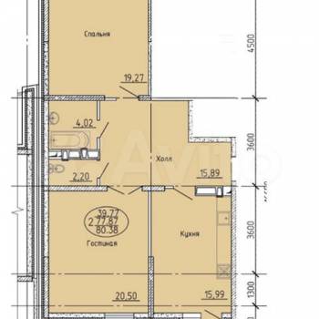 Продается 2-х комнатная квартира, 80 м²