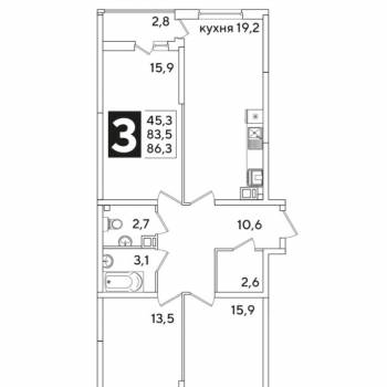 Продается 3-х комнатная квартира, 87 м²