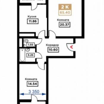 Продается 2-х комнатная квартира, 65 м²