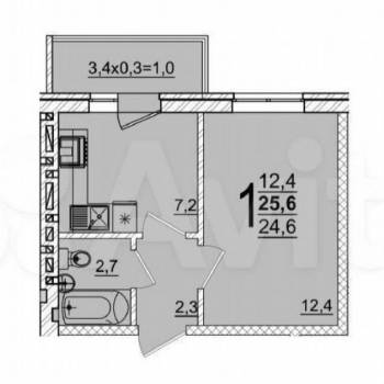 Продается 1-комнатная квартира, 24,5 м²