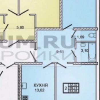 Продается 2-х комнатная квартира, 60 м²