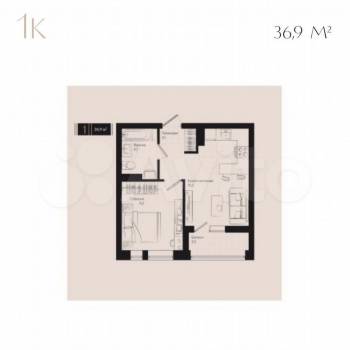 Продается 1-комнатная квартира, 36 м²