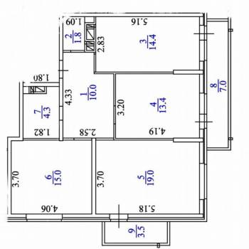 Продается 3-х комнатная квартира, 77,9 м²