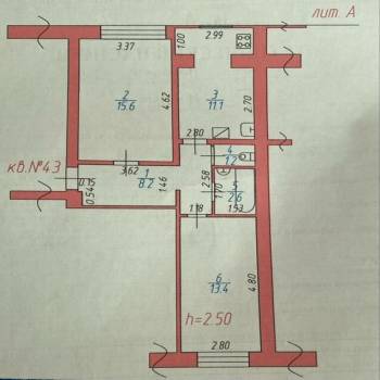 Продается 2-х комнатная квартира, 52 м²