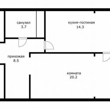 Продается 1-комнатная квартира, 46 м²