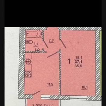 Продается 1-комнатная квартира, 38 м²