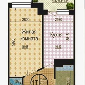 Продается 1-комнатная квартира, 37,7 м²