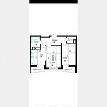 Продается 2-х комнатная квартира, 46,2 м²