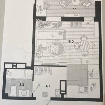 Продается 1-комнатная квартира, 34 м²