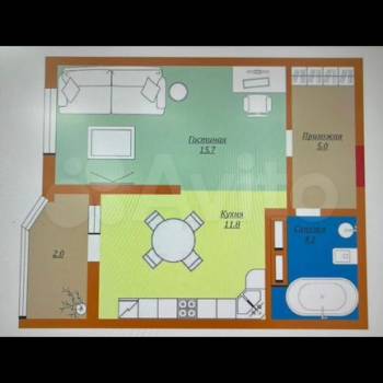 Продается 1-комнатная квартира, 38 м²