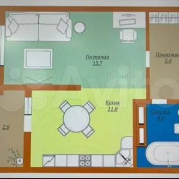 Продается 1-комнатная квартира, 38 м²