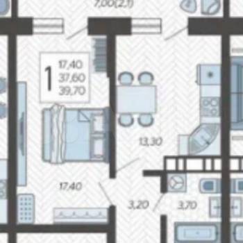 Продается 1-комнатная квартира, 41 м²