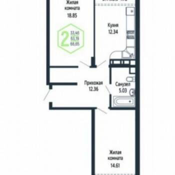 Продается 2-х комнатная квартира, 72 м²