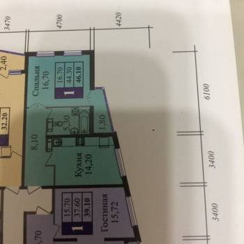 Продается 1-комнатная квартира, 46,8 м²