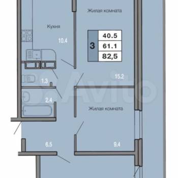 Продается 3-х комнатная квартира, 82,5 м²