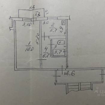 Продается 1-комнатная квартира, 34,1 м²