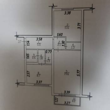 Продается 2-х комнатная квартира, 55 м²