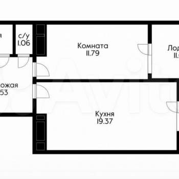 Продается 1-комнатная квартира, 41,5 м²