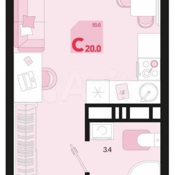 Продается 1-комнатная квартира, 20 м²