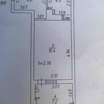 Продается 1-комнатная квартира, 33,4 м²