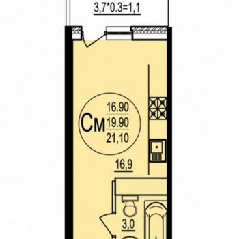 Продается 1-комнатная квартира, 21 м²