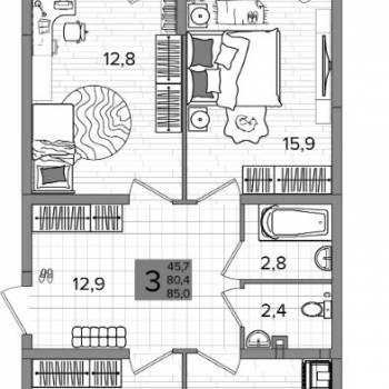 Продается 3-х комнатная квартира, 85,7 м²