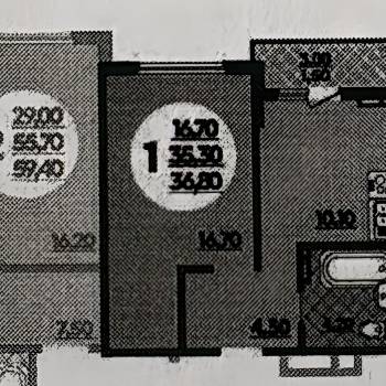 Продается 1-комнатная квартира, 35 м²