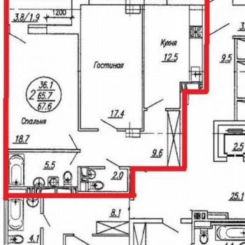 Продается 2-х комнатная квартира, 66,3 м²