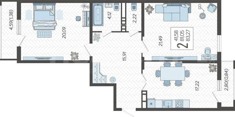 Продажа 2-к квартиры, ЖК Режиссер, ул. Уральская